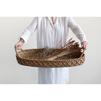 Decorative Woven Seagrass Oval Tray