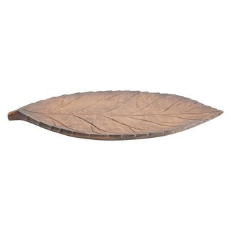 Hand-Carved Mango Wood Leaf Tray