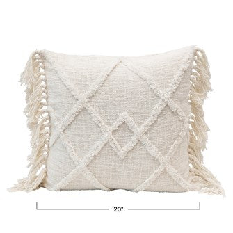 Square Cream Tufted Pillow