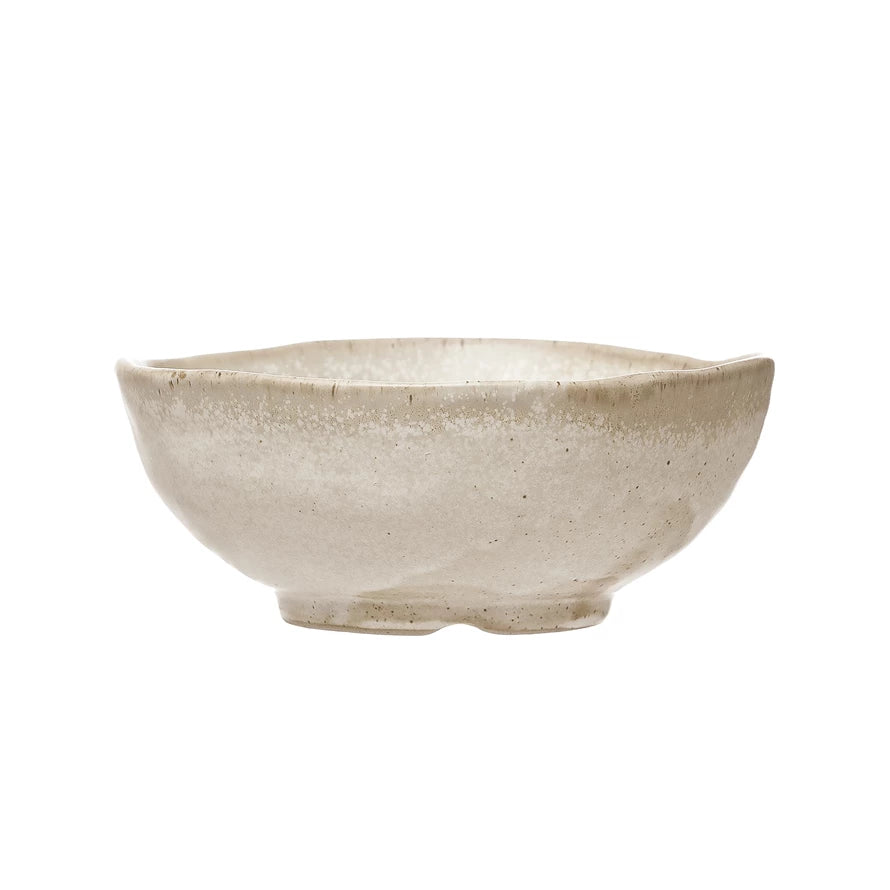 Stoneware Irregular Edge Bowl, Reactive Glaze