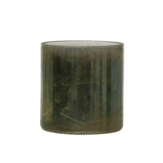 Glass Vase/Votive Holder with Pewter Finish
