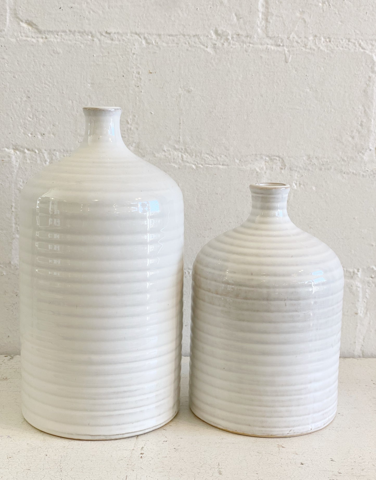 White Ceramic Lined Vase
