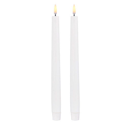 11" WHITE FAUX TAPER CANDLES
