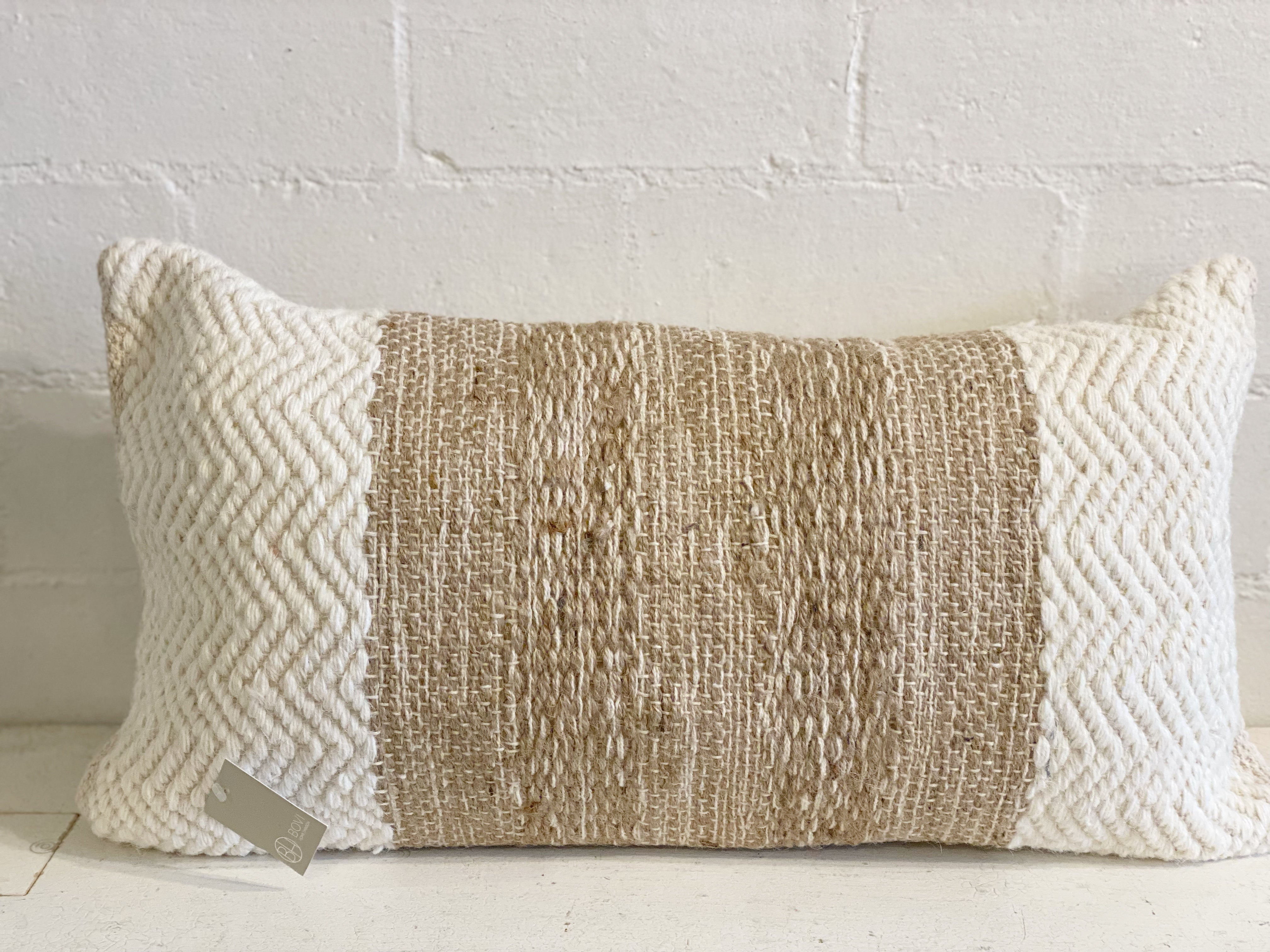 Ivory & Jute Lumbar Pillow Vintage Barn Chicks