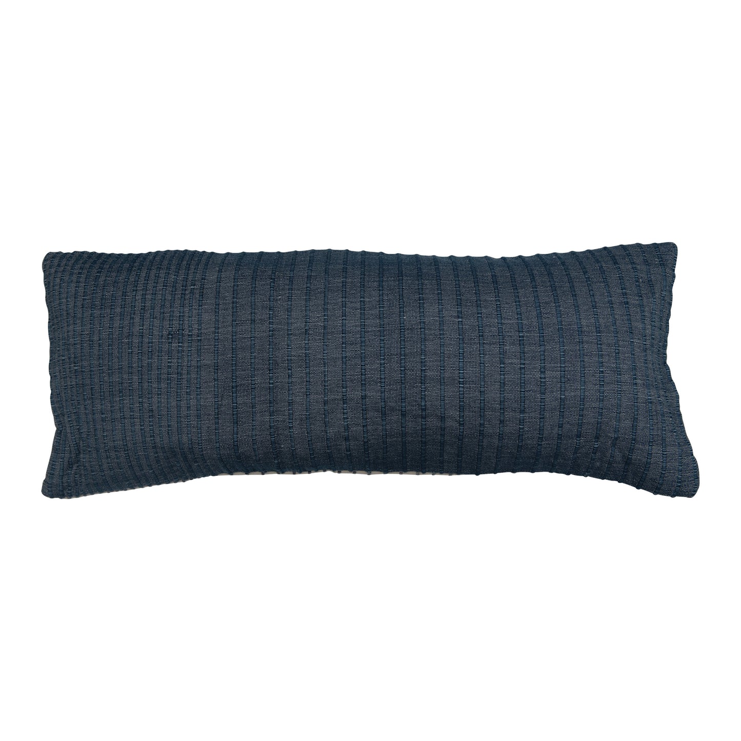 Woven Wool and Cotton Lumbar Pillow with Stripes