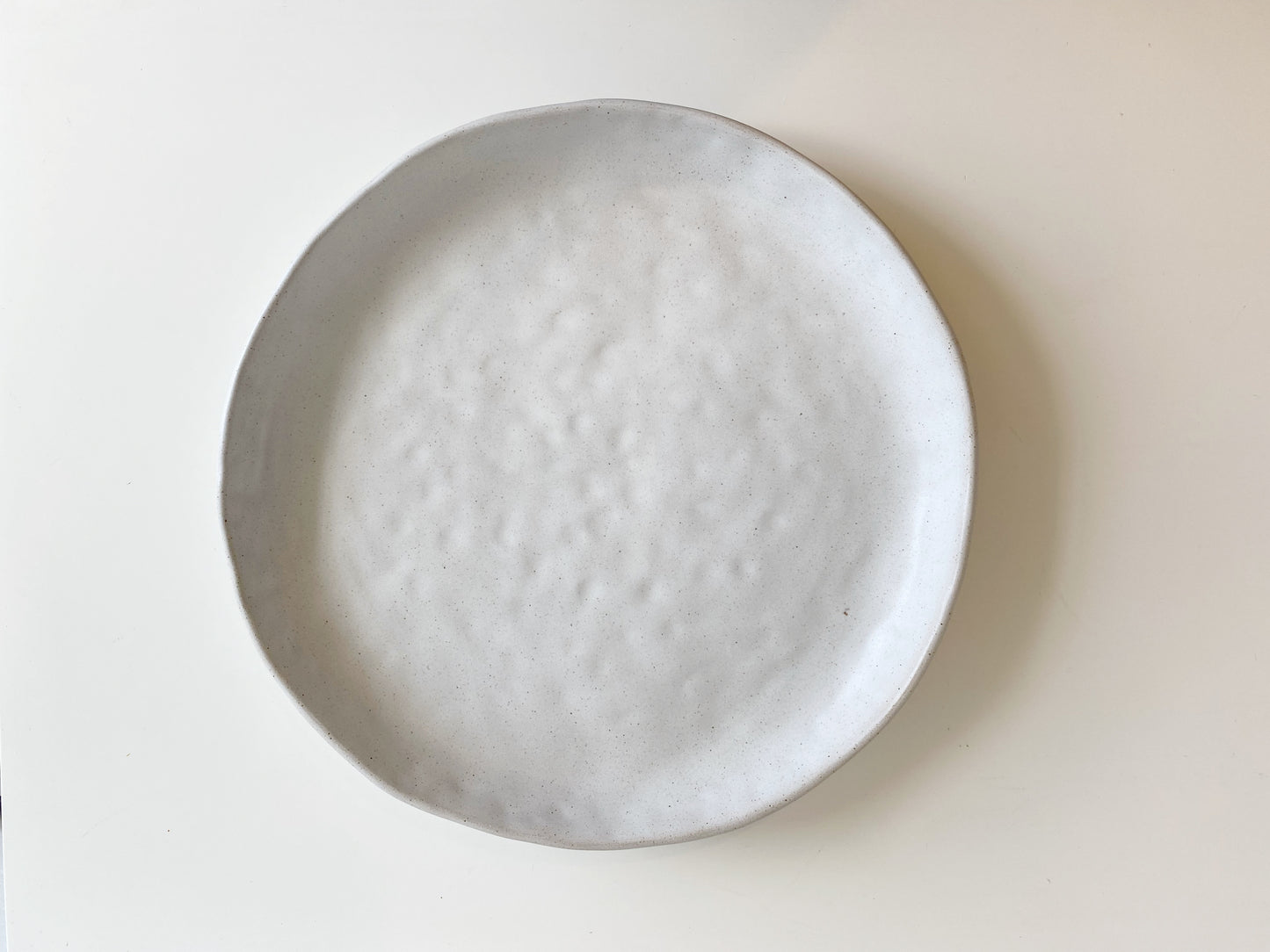 White Stoneware Platter Plate
