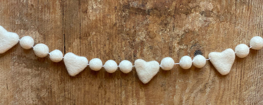 Felt Pom Pom Heart Garland