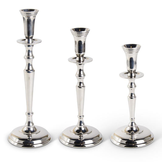 POLISHED SILVER TRADITIONAL CANDLESTICKS