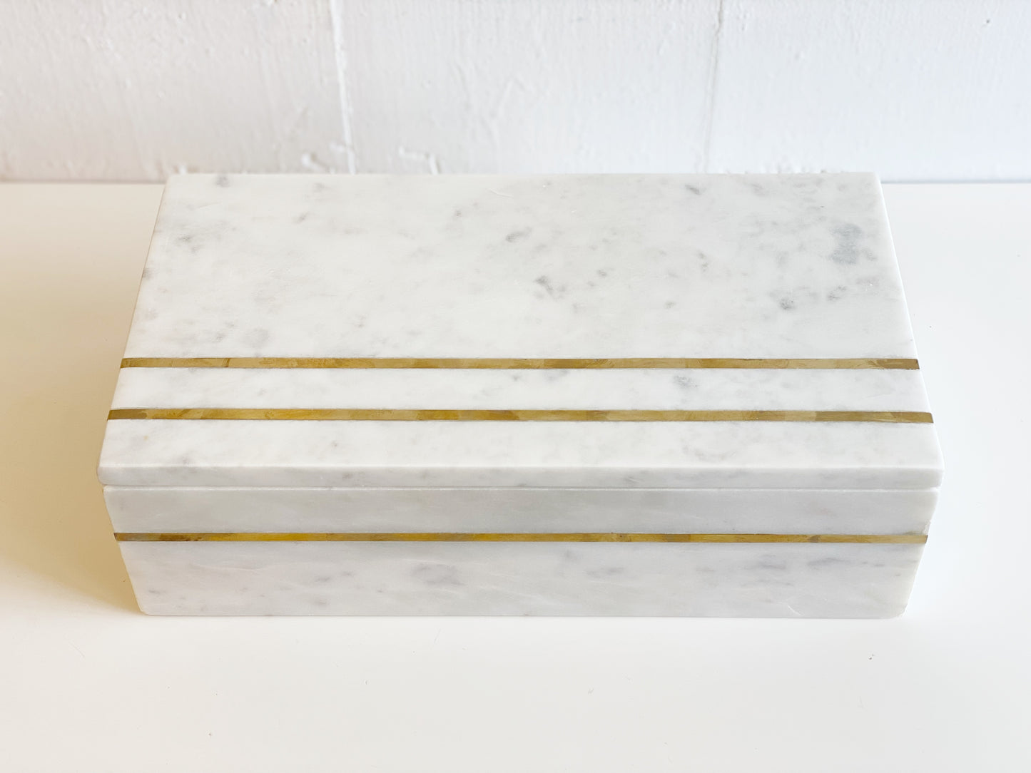 Marble with Brass Inlay Box