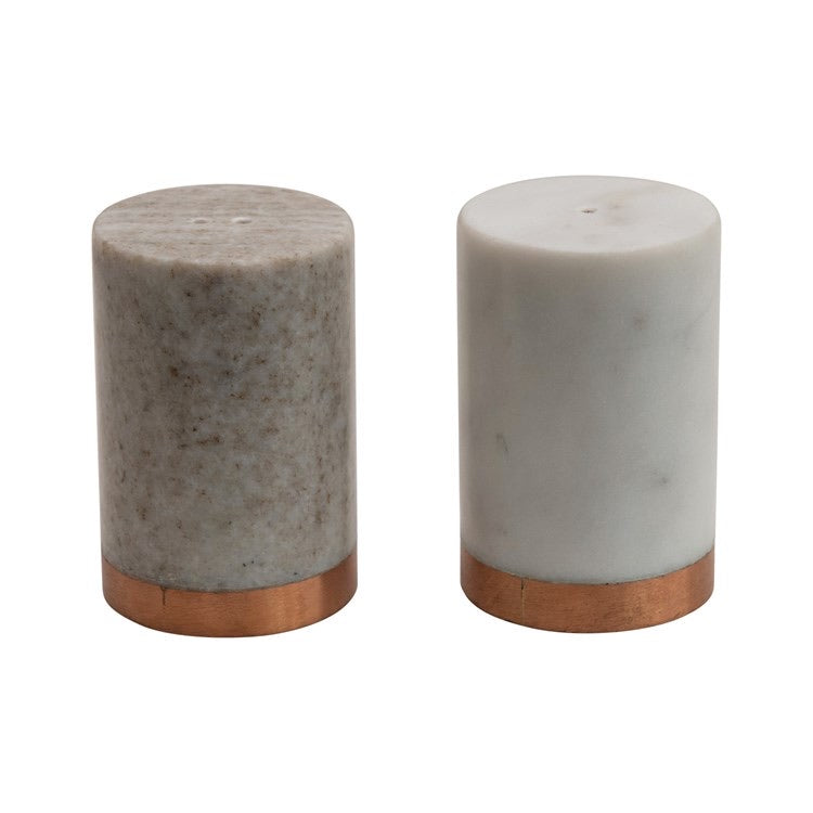 Copper and Marble Salt and Pepper Set