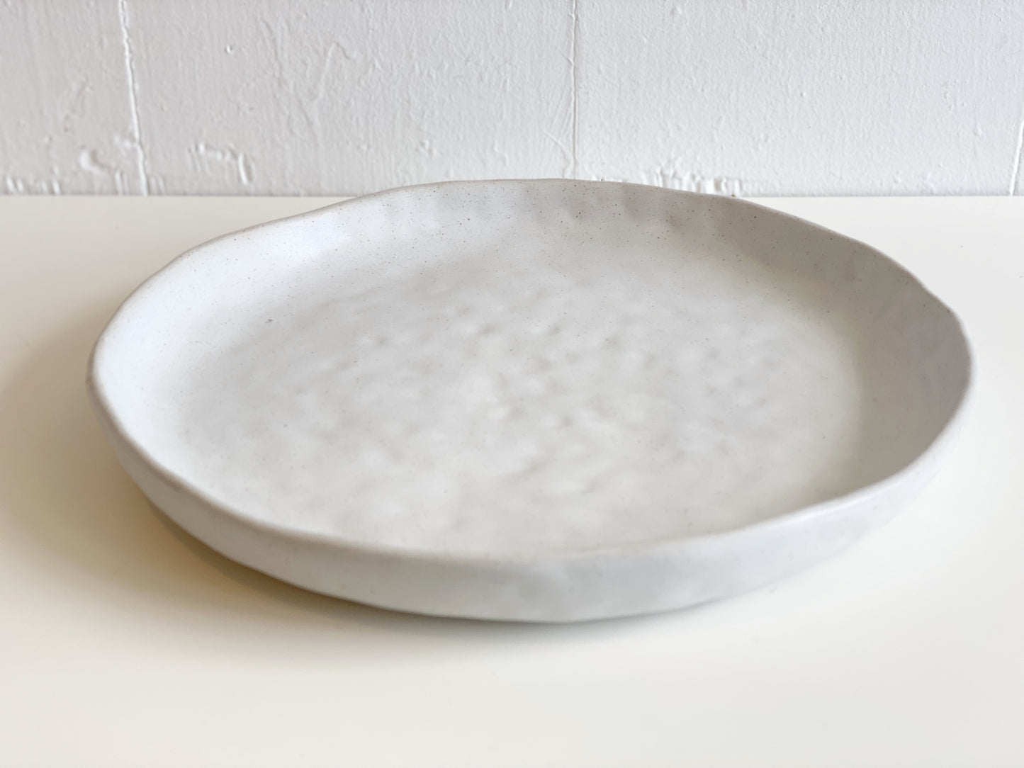 White Stoneware Platter Plate