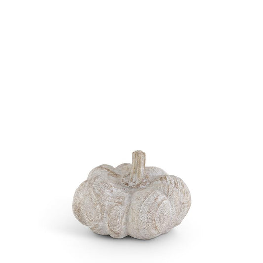 Small Whitewashed Wood Look Pumpkin