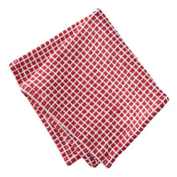 RED TEXTURED CHECK DISHCLOTH