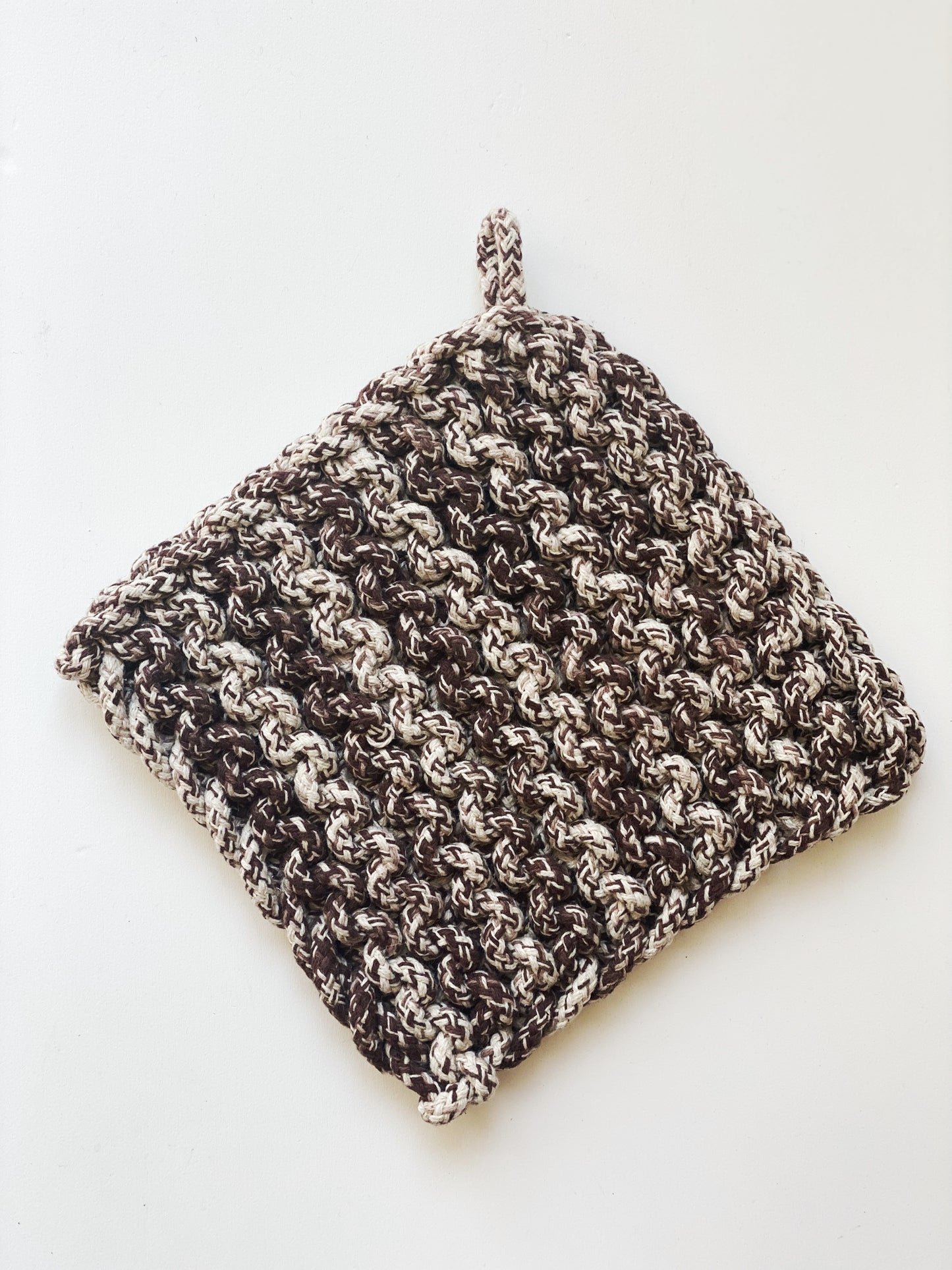 Melange Cotton Crocheted Pot Holder Hot Pad