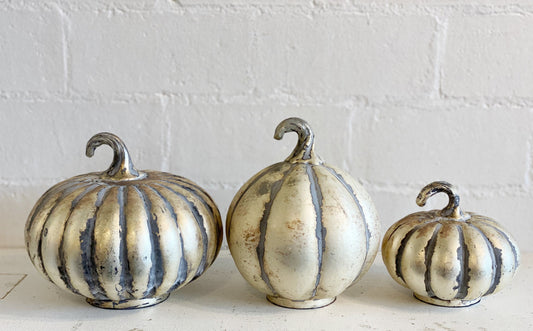 Antiqued Gold Mercury Glass Pumpkins