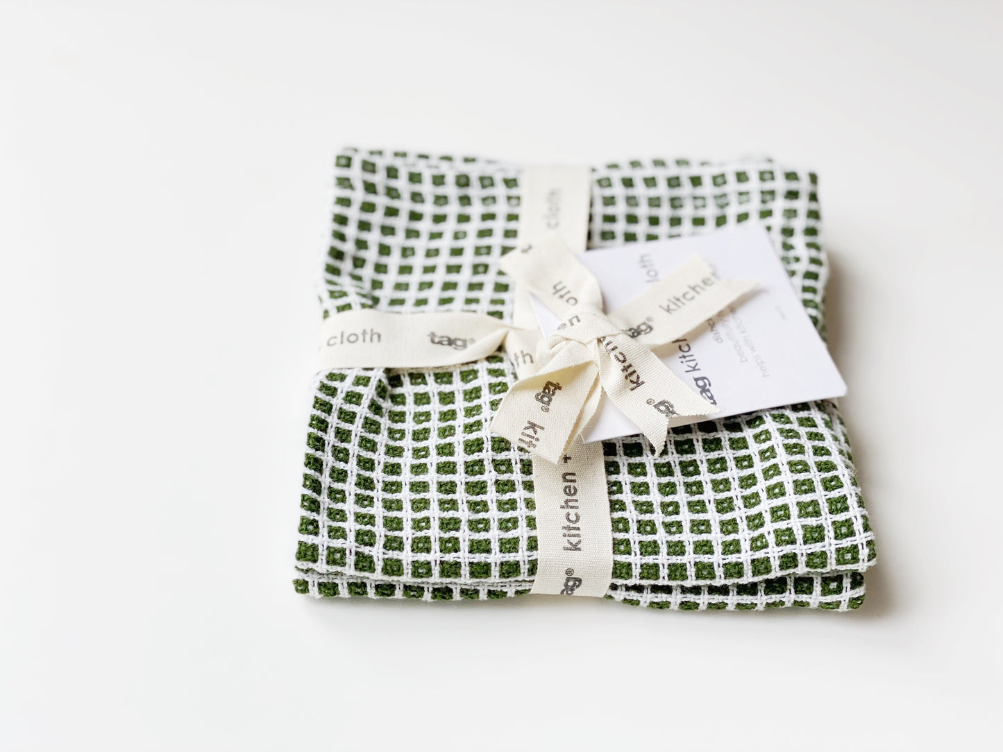 TEXTURED CHECK DISHCLOTH GREEN