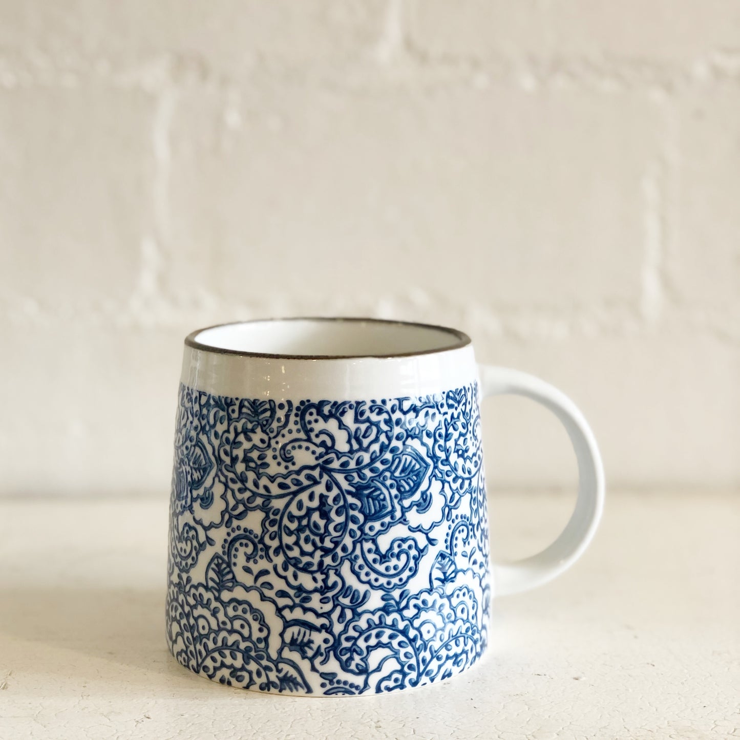 Blue & White Stoneware Mug