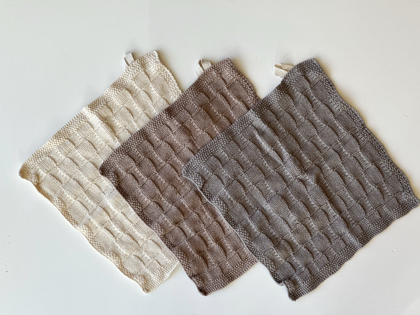 Set of Cotton Dish Towels w/ Weave Pattern