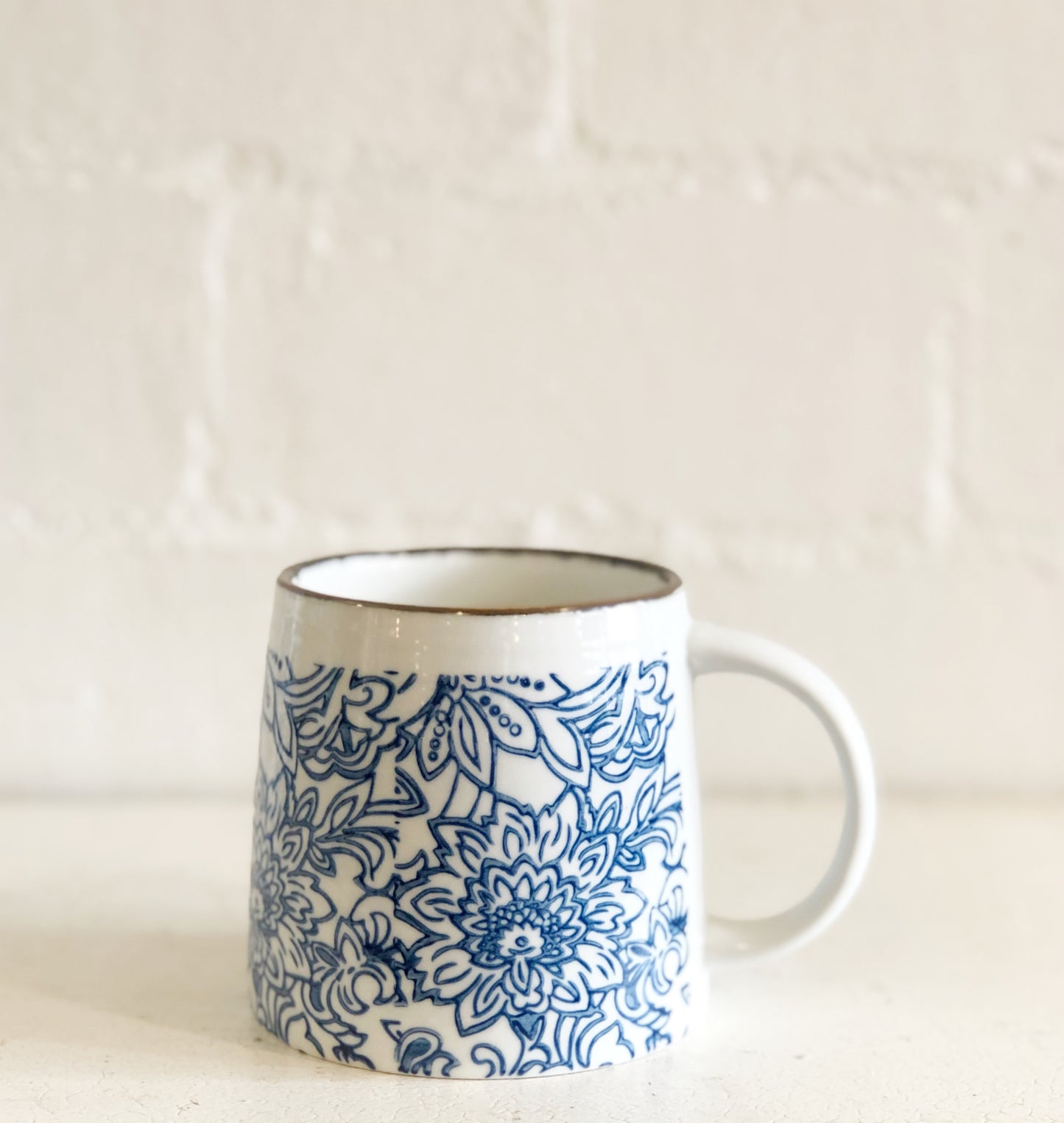 Blue & White Stoneware Mug