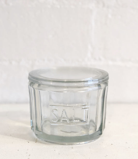 Glass vintage style salt jar