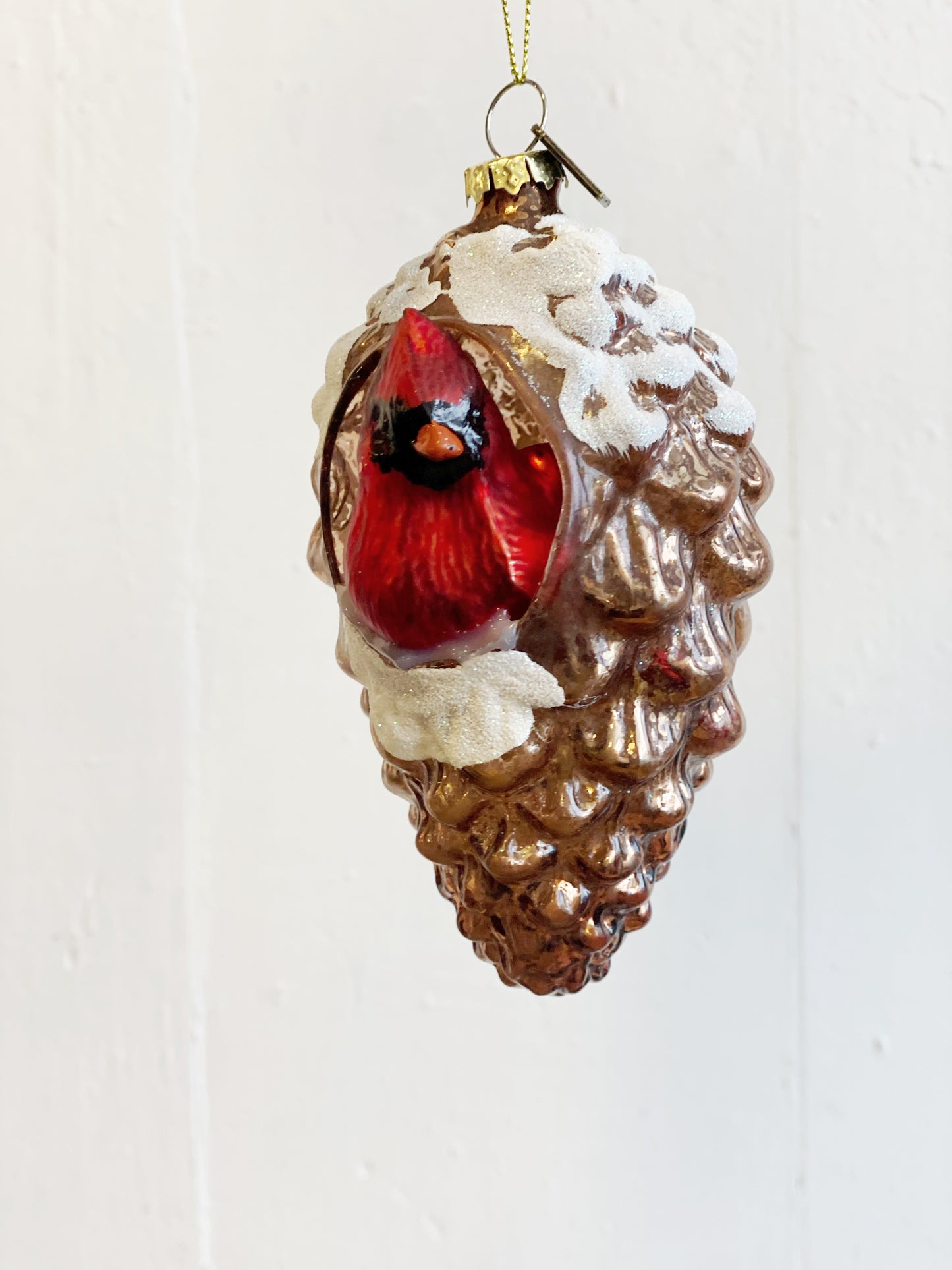Cardinal in Pinecone Ornament