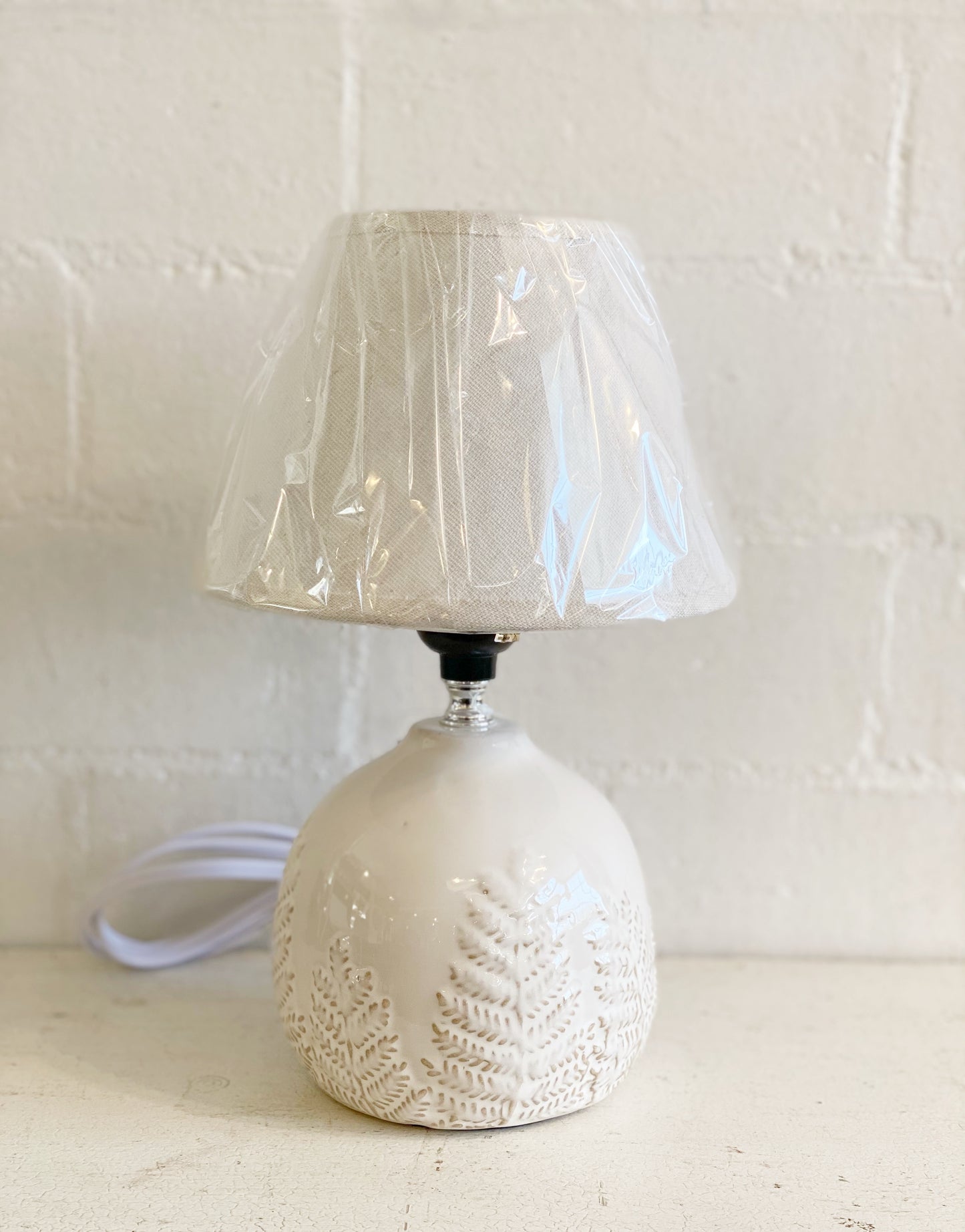 White Fern Pattern Lamp