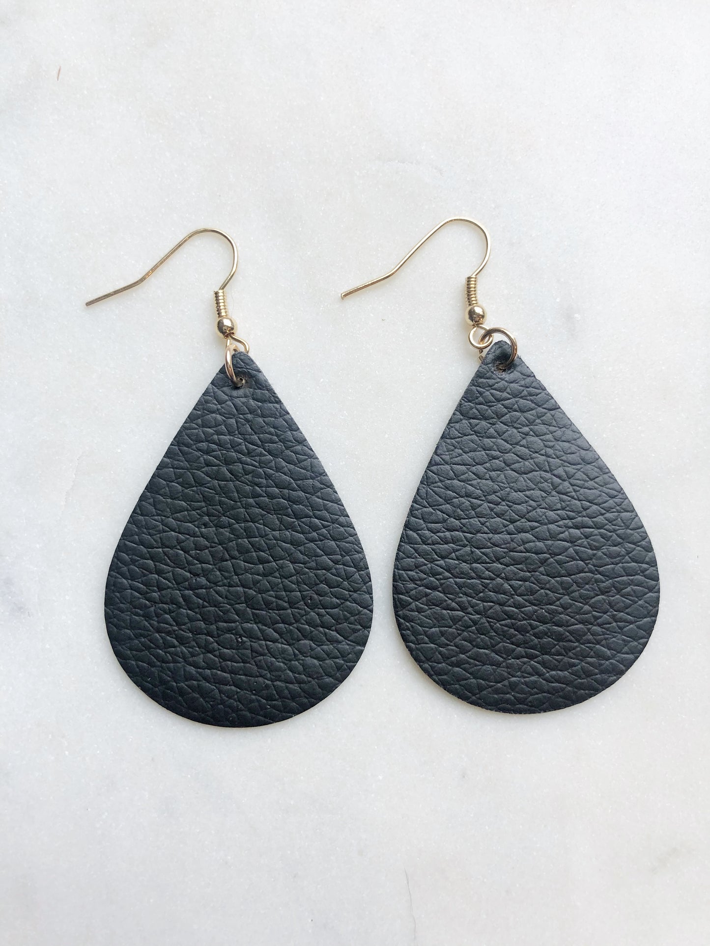 Black Leather Earrings