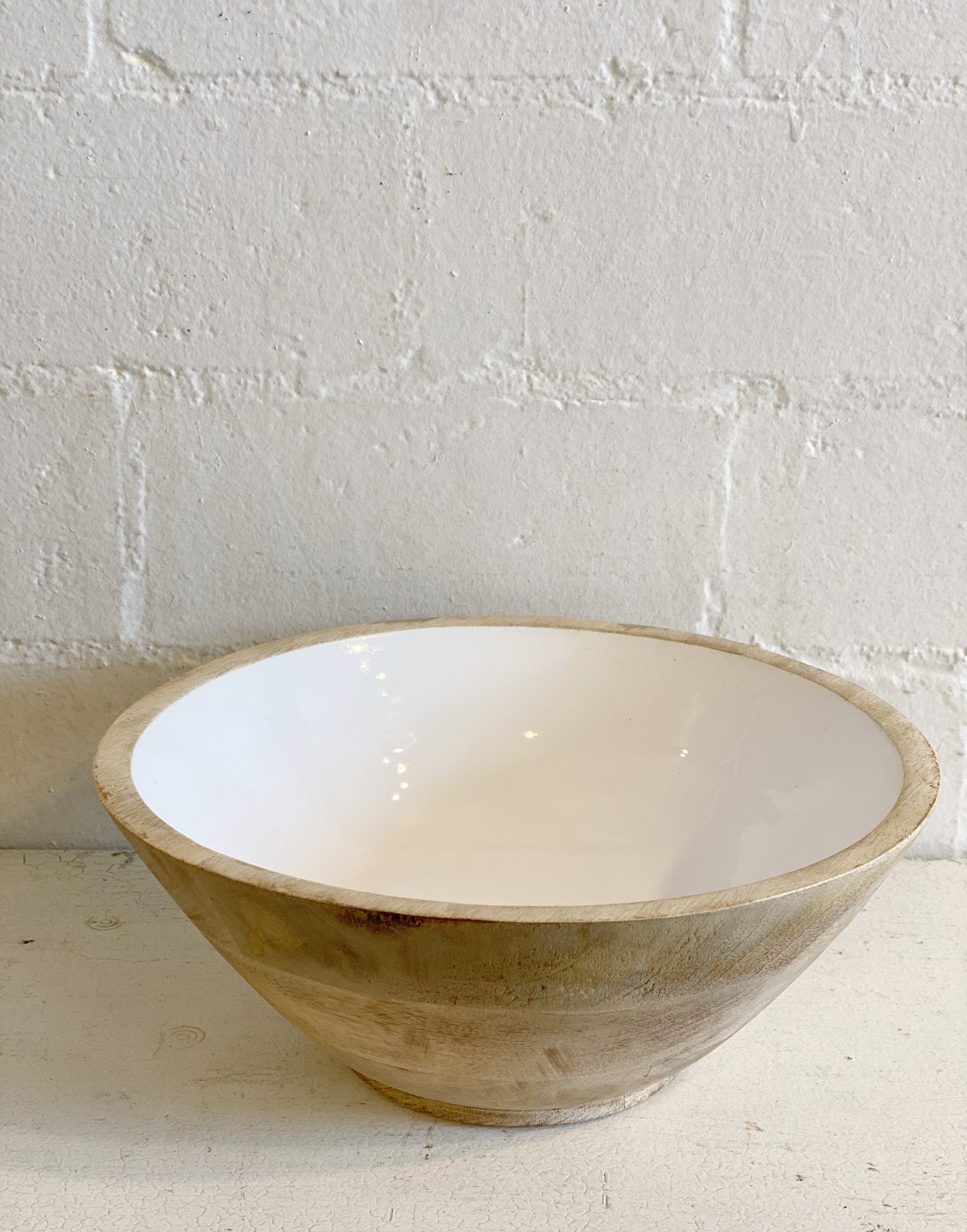 Wood And White Bowl