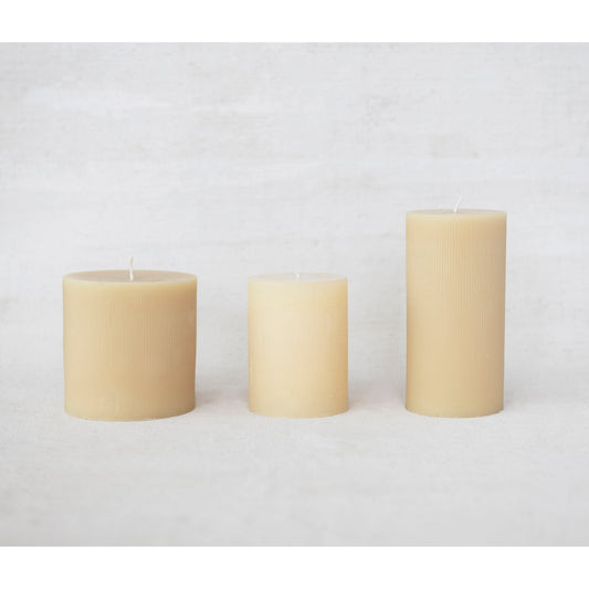 Unscented Pleated Pillar Candle