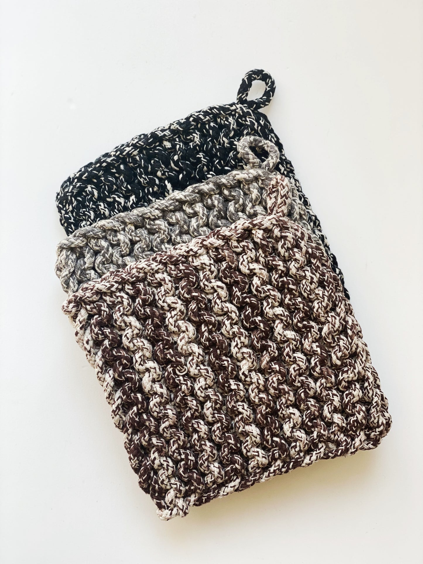 Melange Cotton Crocheted Pot Holder Hot Pad