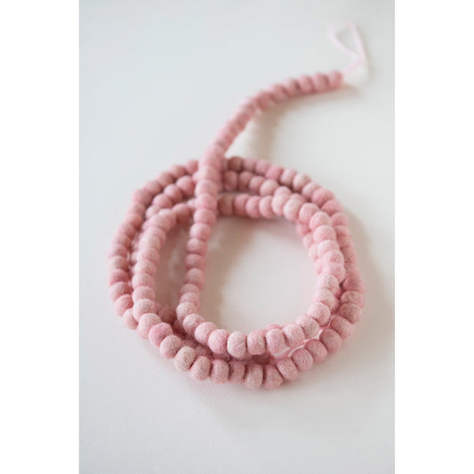 Wool Felt Ball Garland, Pink