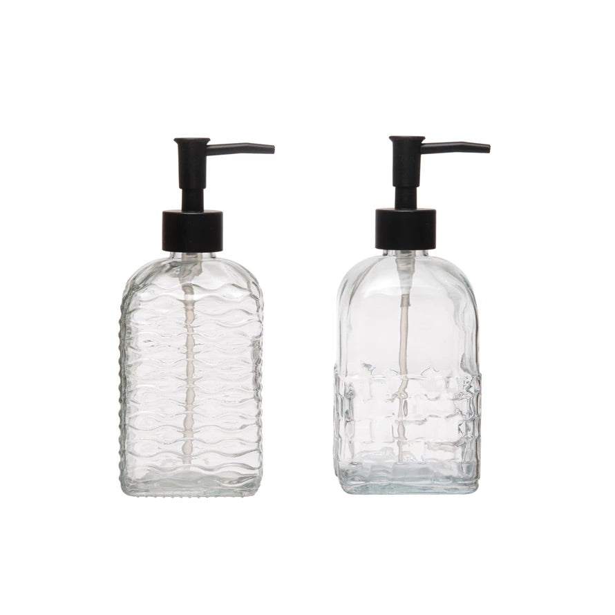 Embossed Glass Soap Dispenser