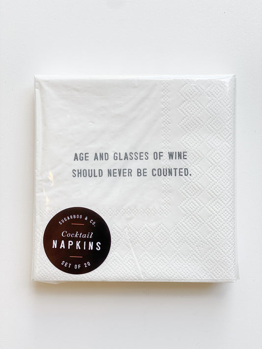 Age and glasses of wine should never be counted.