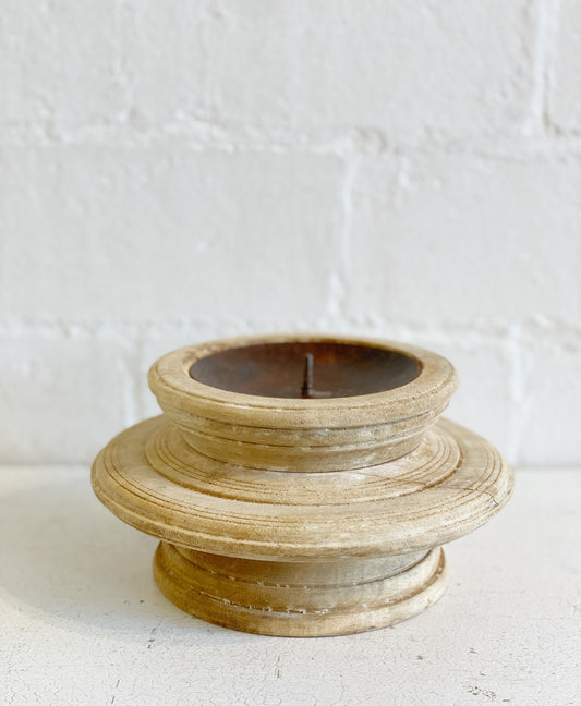 Found Wood Candle Holder