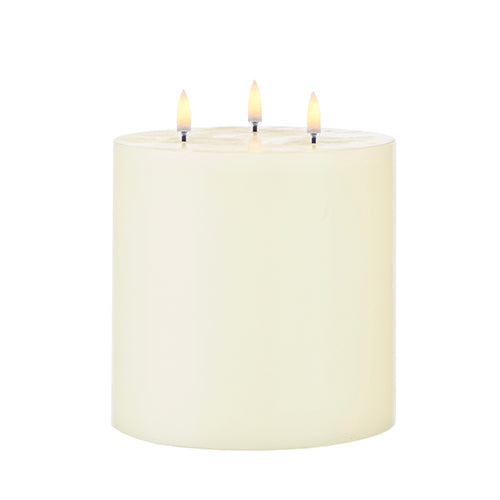 6" X 7" Ivory Triflame Faux Candle