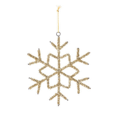 Woodland beaded gold snowflake -large