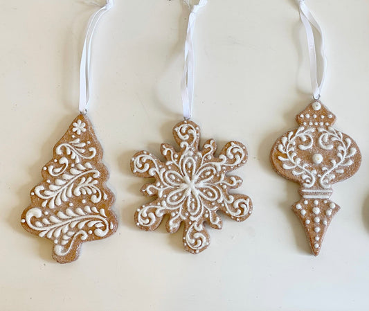 Glittered Gingerbread Ornaments