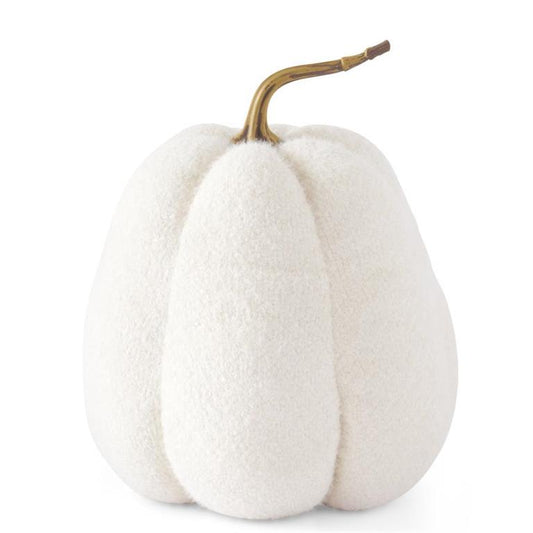 Fuzzy White Knit Pumpkin