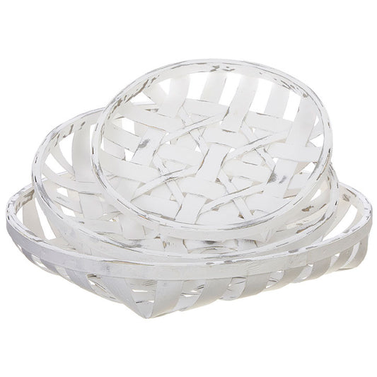 White Distressed Tobacco baskets
