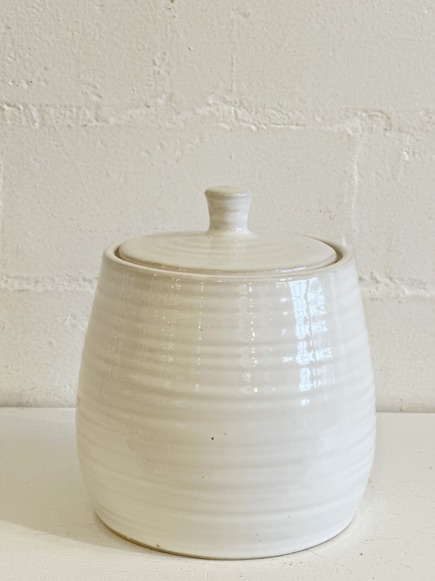 White Canister With Lid