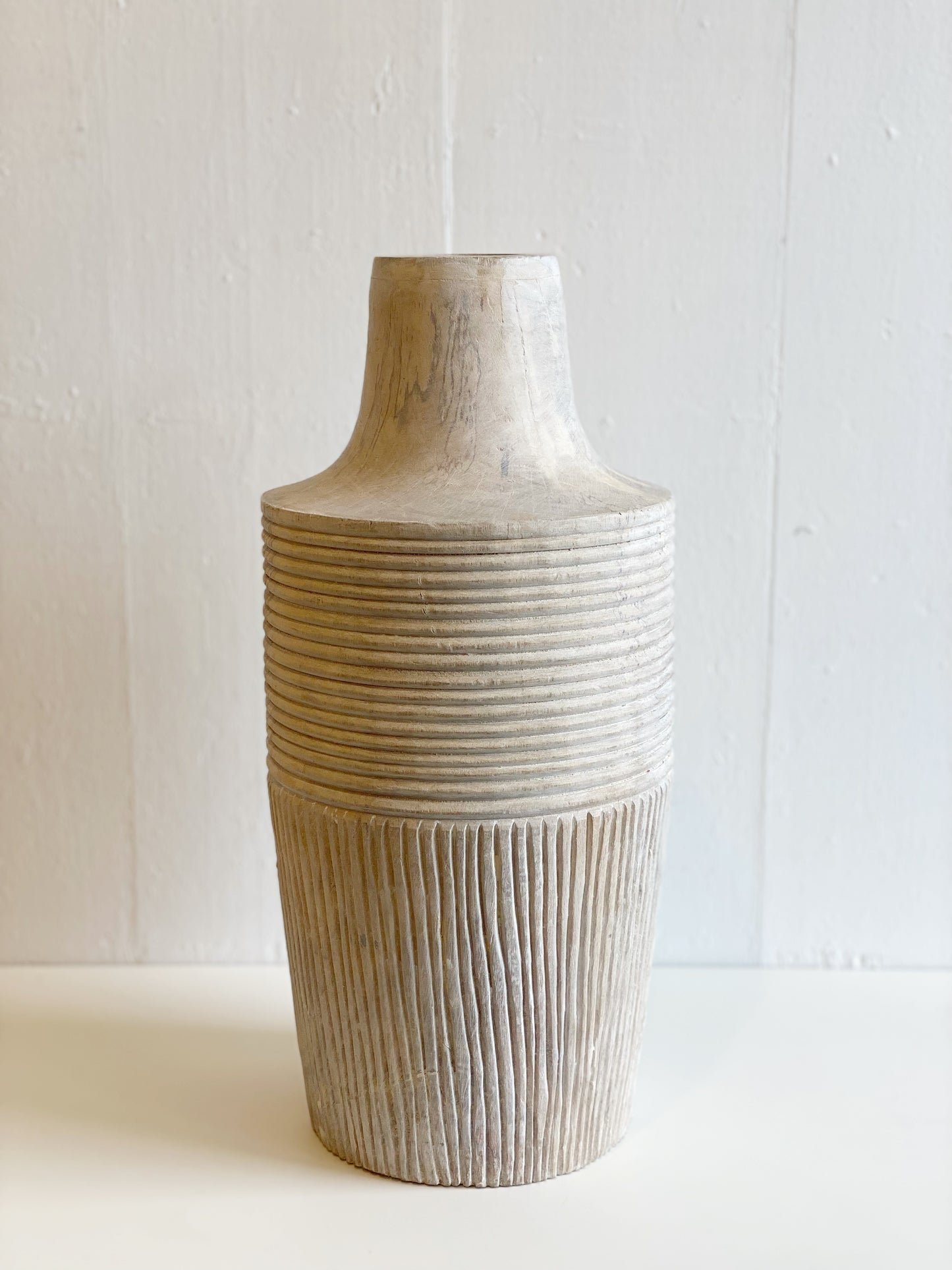 Decorative Hand-Carved Mango Wood Vase